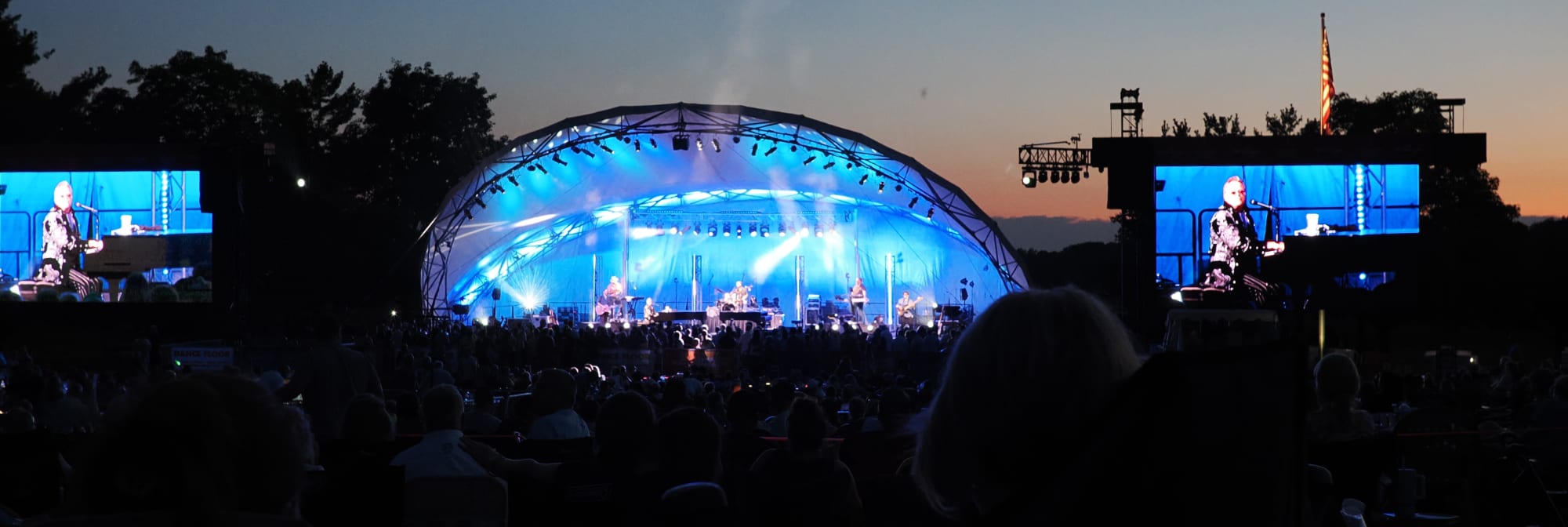 outdoor concert venue at sunset Riverside